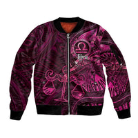 Personalised Polynesia Zodiac Libra Sleeve Zip Bomber Jacket Galaxy Polynesian Pattern Chest Tattoo Style