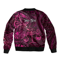 Personalised Polynesia Zodiac Libra Sleeve Zip Bomber Jacket Galaxy Polynesian Pattern Chest Tattoo Style