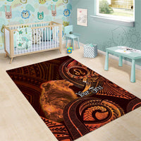 Personalised Polynesia Zodiac Leo Area Rug Galaxy Polynesian Pattern Chest Tattoo Style