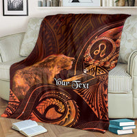 Personalised Polynesia Zodiac Leo Blanket Galaxy Polynesian Pattern Chest Tattoo Style