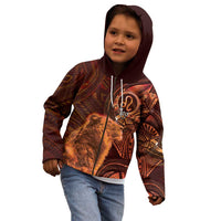 Personalised Polynesia Zodiac Leo Kid Hoodie Galaxy Polynesian Pattern Chest Tattoo Style