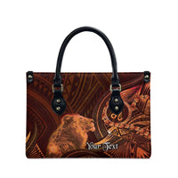 Personalised Polynesia Zodiac Leo Leather Bag Galaxy Polynesian Pattern Chest Tattoo Style