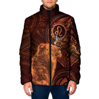 Personalised Polynesia Zodiac Leo Padded Jacket Galaxy Polynesian Pattern Chest Tattoo Style