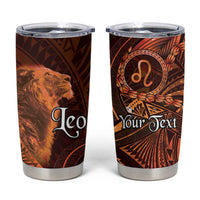 Personalised Polynesia Zodiac Leo Tumbler Cup Galaxy Polynesian Pattern Chest Tattoo Style