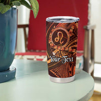 Personalised Polynesia Zodiac Leo Tumbler Cup Galaxy Polynesian Pattern Chest Tattoo Style