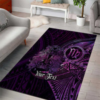 Personalised Polynesia Zodiac Virgo Area Rug Galaxy Polynesian Pattern Chest Tattoo Style