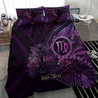 Personalised Polynesia Zodiac Virgo Bedding Set Galaxy Polynesian Pattern Chest Tattoo Style