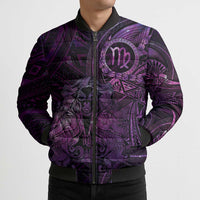 Personalised Polynesia Zodiac Virgo Bomber Puffer Jacket Galaxy Polynesian Pattern Chest Tattoo Style