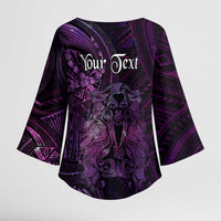 Personalised Polynesia Zodiac Virgo Kimono Sleeve Blouse Galaxy Polynesian Pattern Chest Tattoo Style