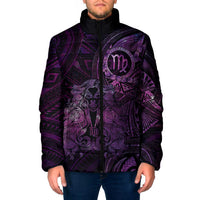 Personalised Polynesia Zodiac Virgo Padded Jacket Galaxy Polynesian Pattern Chest Tattoo Style