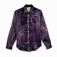 Personalised Polynesia Zodiac Virgo Women Casual Shirt Galaxy Polynesian Pattern Chest Tattoo Style