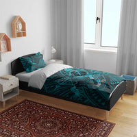 Personalised Polynesia Zodiac Sagittarius Bedding Set Galaxy Polynesian Pattern Chest Tattoo Style