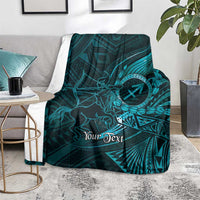 Personalised Polynesia Zodiac Sagittarius Blanket Galaxy Polynesian Pattern Chest Tattoo Style