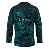 Personalised Polynesia Zodiac Sagittarius Hockey Jersey Galaxy Polynesian Pattern Chest Tattoo Style