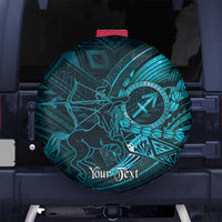 Personalised Polynesia Zodiac Sagittarius Spare Tire Cover Galaxy Polynesian Pattern Chest Tattoo Style