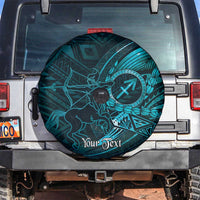 Personalised Polynesia Zodiac Sagittarius Spare Tire Cover Galaxy Polynesian Pattern Chest Tattoo Style