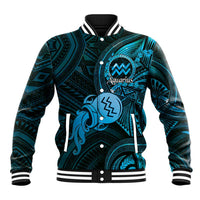 Personalised Polynesia Zodiac Aquarius Baseball Jacket Galaxy Polynesian Pattern Chest Tattoo Style