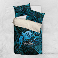 Personalised Polynesia Zodiac Aquarius Bedding Set Galaxy Polynesian Pattern Chest Tattoo Style