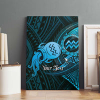 Personalised Polynesia Zodiac Aquarius Canvas Wall Art Galaxy Polynesian Pattern Chest Tattoo Style