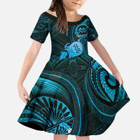 Personalised Polynesia Zodiac Aquarius Family Matching Summer Maxi Dress and Hawaiian Shirt Galaxy Polynesian Pattern Chest Tattoo Style