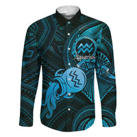 Personalised Polynesia Zodiac Aquarius Family Matching Summer Maxi Dress and Hawaiian Shirt Galaxy Polynesian Pattern Chest Tattoo Style