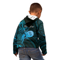 Personalised Polynesia Zodiac Aquarius Kid Hoodie Galaxy Polynesian Pattern Chest Tattoo Style
