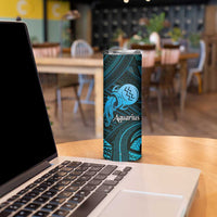 Personalised Polynesia Zodiac Aquarius Skinny Tumbler Galaxy Polynesian Pattern Chest Tattoo Style