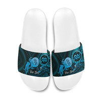 Personalised Polynesia Zodiac Aquarius Slide Sandals Galaxy Polynesian Pattern Chest Tattoo Style
