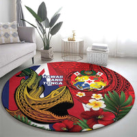 Hawaii And Tonga Round Carpet Shark Tattoo With Tongan Coat Of Arms