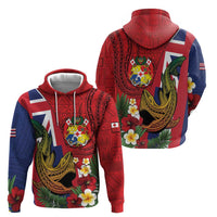 Hawaii And Tonga Zip Hoodie Shark Tattoo With Tongan Coat Of Arms