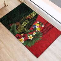 Hawaii And Tonga Rubber Doormat King Kamehameha Tribal Ngatu Pattern