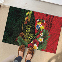 Hawaii And Tonga Rubber Doormat King Kamehameha Tribal Ngatu Pattern
