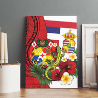 Hawaii And Tonga Canvas Wall Art King Kalakaua Tribal Gecko Tongan Ngatu