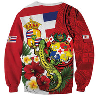 Hawaii And Tonga Sweatshirt King Kalakaua Tribal Gecko Tongan Ngatu