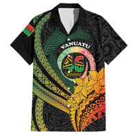 Personalised Vanuatu Independence Day Family Matching Tank Maxi Dress and Hawaiian Shirt July 30 Pig Tusk Long God Yumi Stanap LT14 Dad's Shirt - Short Sleeve Black - Polynesian Pride