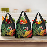 Personalised Vanuatu Independence Day Grocery Bag July 30 Pig Tusk Long God Yumi Stanap LT14 3-pack One Size Black - Polynesian Pride