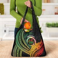 Personalised Vanuatu Independence Day Grocery Bag July 30 Pig Tusk Long God Yumi Stanap LT14 - Polynesian Pride