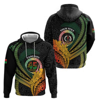 Personalised Vanuatu Independence Day Hoodie July 30 Pig Tusk Long God Yumi Stanap LT14 Zip Hoodie Black - Polynesian Pride