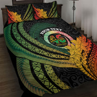 Personalised Vanuatu Independence Day Quilt Bed Set July 30 Pig Tusk Long God Yumi Stanap LT14 Black - Polynesian Pride