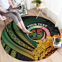 Personalised Vanuatu Independence Day Round Carpet July 30 Pig Tusk Long God Yumi Stanap LT14 - Polynesian Pride