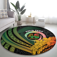 Personalised Vanuatu Independence Day Round Carpet July 30 Pig Tusk Long God Yumi Stanap LT14 - Polynesian Pride
