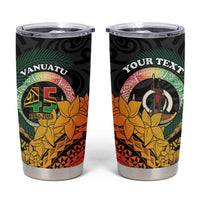 Personalised Vanuatu Independence Day Tumbler Cup July 30 Pig Tusk Long God Yumi Stanap LT14 Black - Polynesian Pride
