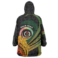 Personalised Vanuatu Independence Day Wearable Blanket Hoodie July 30 Pig Tusk Long God Yumi Stanap LT14 - Polynesian Pride