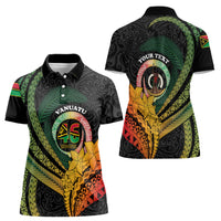 Personalised Vanuatu Independence Day Women Polo Shirt July 30 Pig Tusk Long God Yumi Stanap