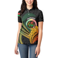 Personalised Vanuatu Independence Day Women Polo Shirt July 30 Pig Tusk Long God Yumi Stanap