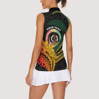 Personalised Vanuatu Independence Day Women Sleeveless Polo Shirt July 30 Pig Tusk Long God Yumi Stanap LT14 - Polynesian Pride
