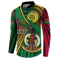 Halo Vanuatu Button Sweatshirt Happy 46th Independence Anniversary LT14 - Polynesian Pride
