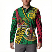 Halo Vanuatu Button Sweatshirt Happy 46th Independence Anniversary LT14 - Polynesian Pride