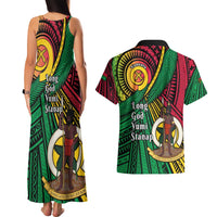 Halo Vanuatu Couples Matching Tank Maxi Dress and Hawaiian Shirt Happy 45th Independence Anniversary