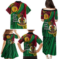 Halo Vanuatu Family Matching Puletasi and Hawaiian Shirt Happy 46th Independence Anniversary LT14 - Polynesian Pride